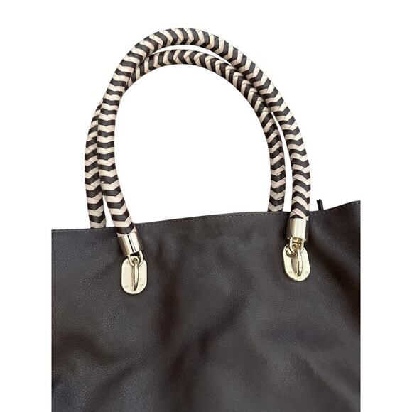 Cole Haan Women's Brown Leather Bethany Weave Tote Bag - Picture 3 of 9